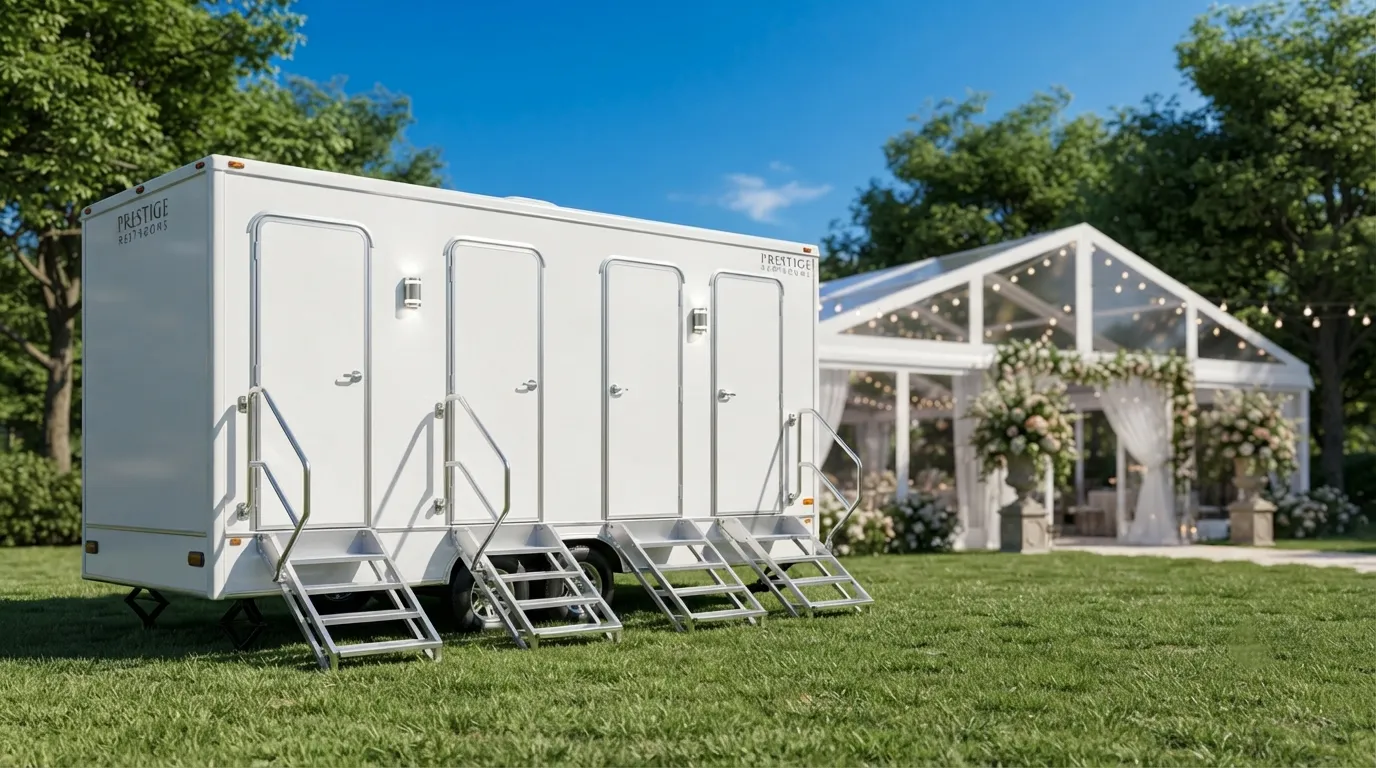 4 stall restroom trailer from our Schenectady fleet