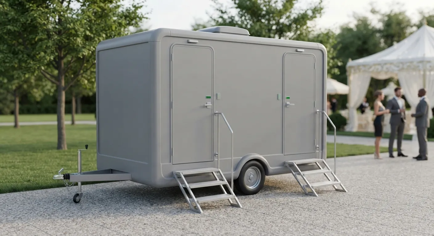 2 stall restroom trailer from our Schenectady fleet